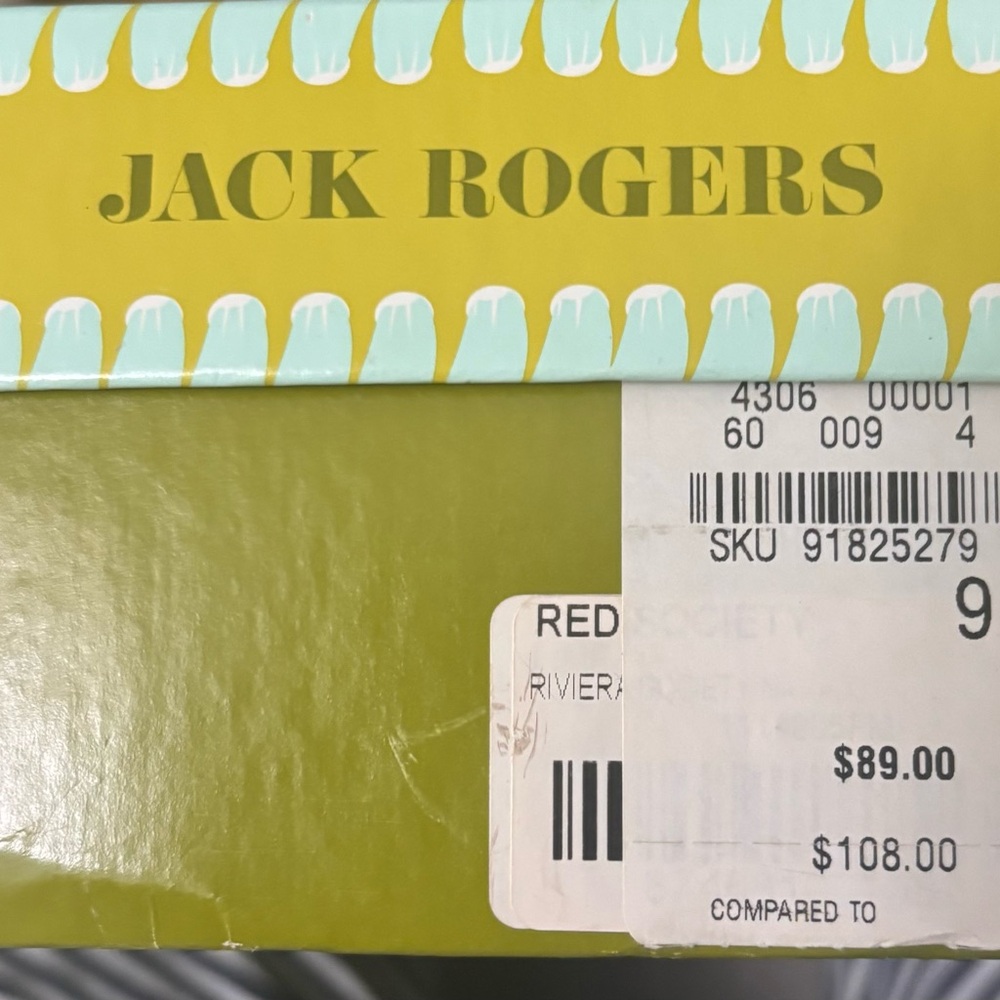 Jack Rogers Green and Yellow Box